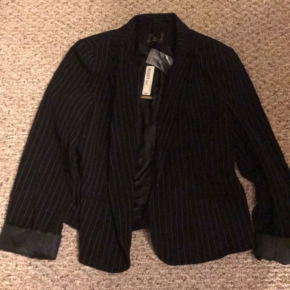 Black striped women’s blazer, new with tags
